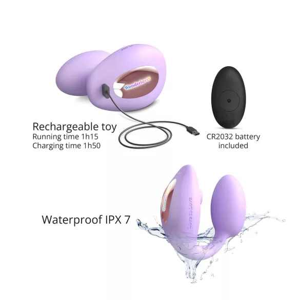 Love to Love Wonderlover - vibrator pentru punctul G și clitoris (mov)
