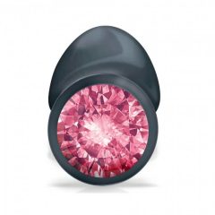  Dorcel Geisha Plug Ruby M - dildo anal cu piatră roz (negru)