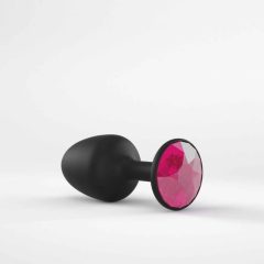   Dorcel Geisha Plug Ruby M - dildo anal cu piatră roz (negru)