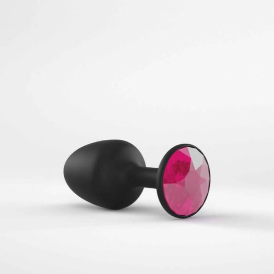 Dorcel Geisha Plug Ruby M - dildo anal cu piatră roz (negru)