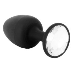  Dorcel Geisha Plug Diamond L - dildo anal cu piatră albă (negru)