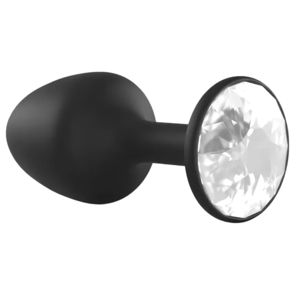 Dorcel Geisha Plug Diamond XL - plug anal cu piatră albă (negru)