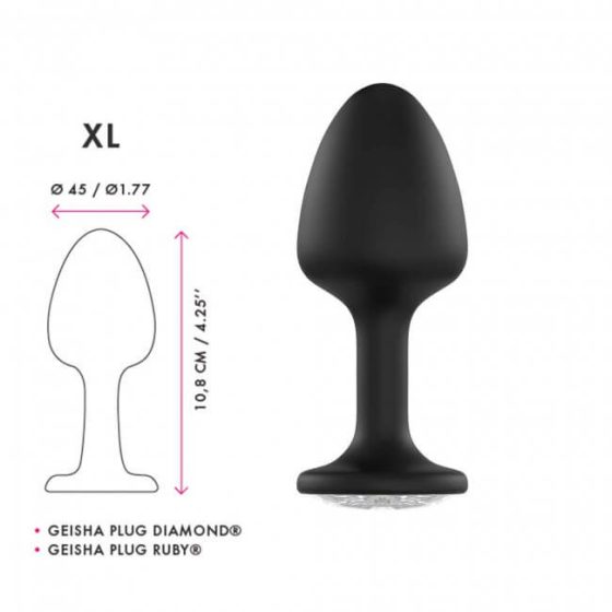Dorcel Geisha Plug Diamond XL - dildo anal cu diamant alb (negru)