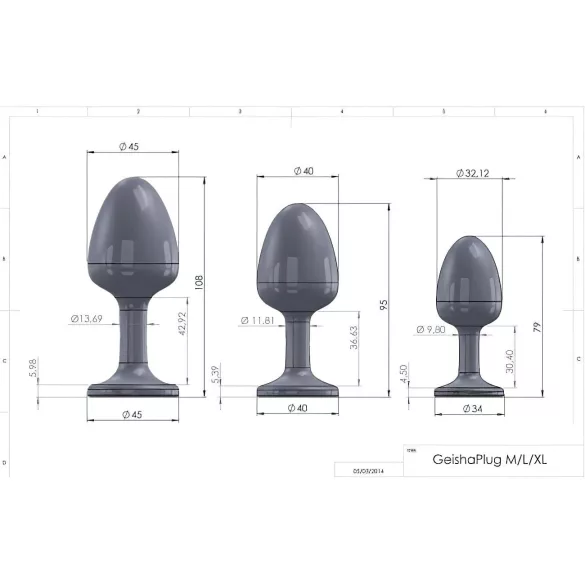 Dorcel Geisha Plug Diamond XL - plug anal cu piatră albă (negru)