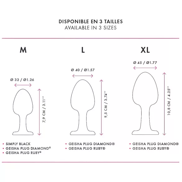 Dorcel Geisha Plug Diamond XL - plug anal cu piatră albă (negru)