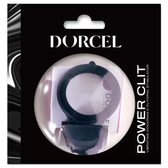 Dorcel Power Clit - inel penian vibrant (negru)