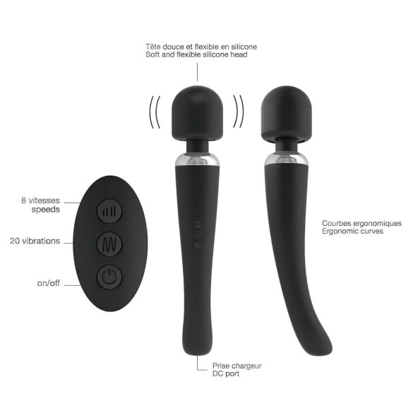 Dorcel Megawand - vibrator cu masaj reîncărcabil (negru)