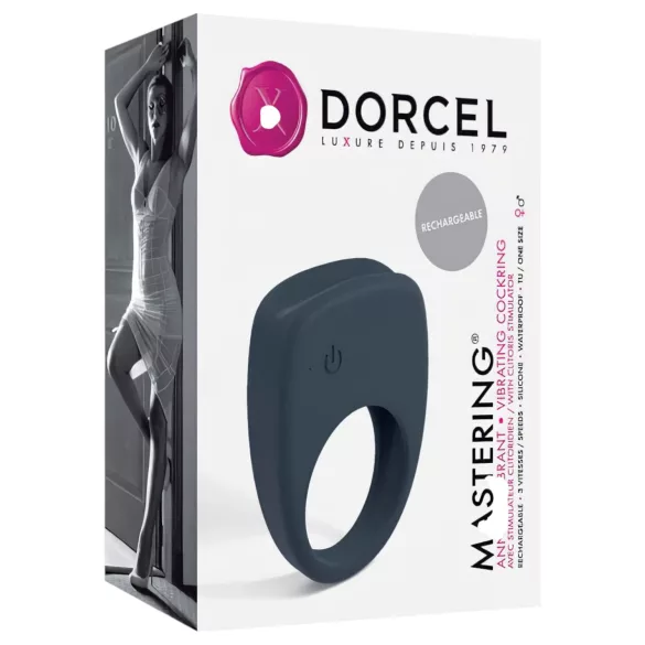 Dorcel Mastering - inel penian cu vibrații, cu acumulator (gri)