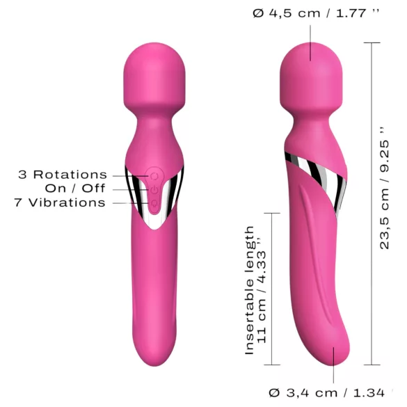Dorcel Dual Orgasms - vibrator de masaj 2în1, cu acumulator (roz)
