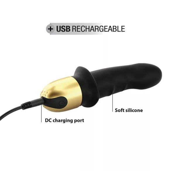 Dorcel Mini Lover 2.0 - vibrator G-spot cu acumulator (negru-auriu)