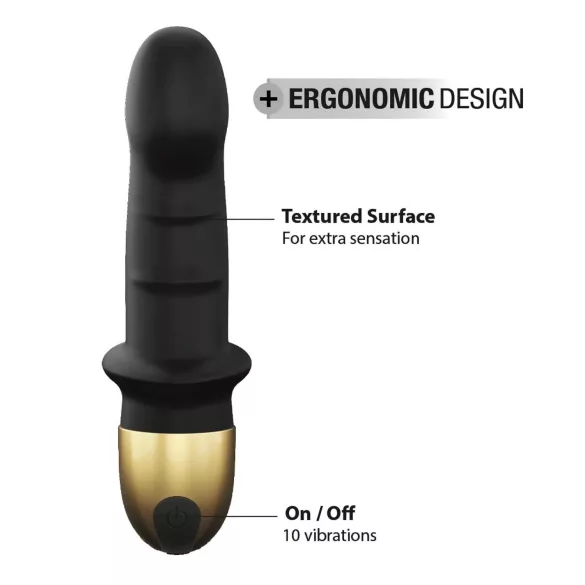 Dorcel Mini Lover 2.0 - vibrator G-spot cu acumulator (negru-auriu)