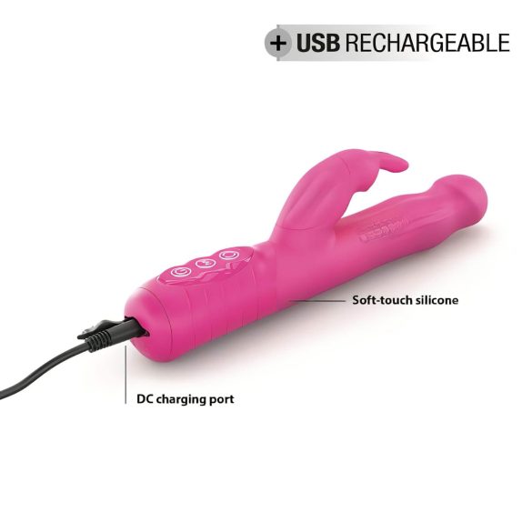 Vibrator Dorcel Baby Rabbit 2.0 cu braț clitoridian, reîncărcabil, roz