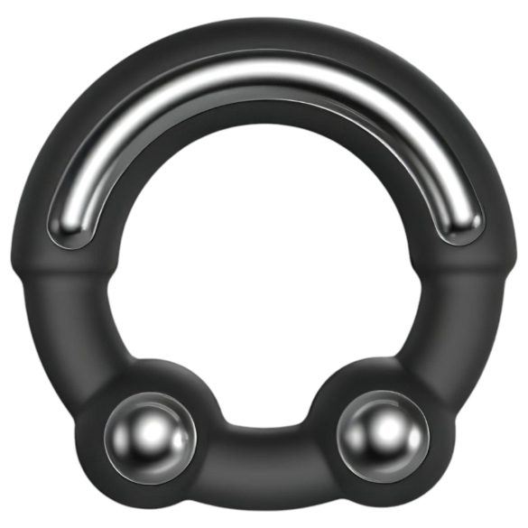 Dorcel - inel pentru penis cu insert metalic - silicon negru