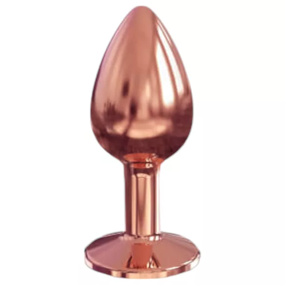 Dop anal din aluminiu Dorcel Diamond Plug S - mic (auriu roz)