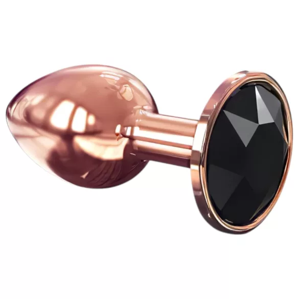 Dop anal din aluminiu Dorcel Diamond Plug S - mic (auriu roz)