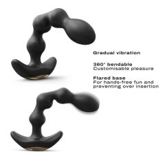   Dorcel Flexi Balls - vibrator anal cu radio și baterie (negru)