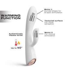   Dorcel Flexi Rabbit - vibrator cu funcție de încălzire și caracatițe reîncărcabile (alb)