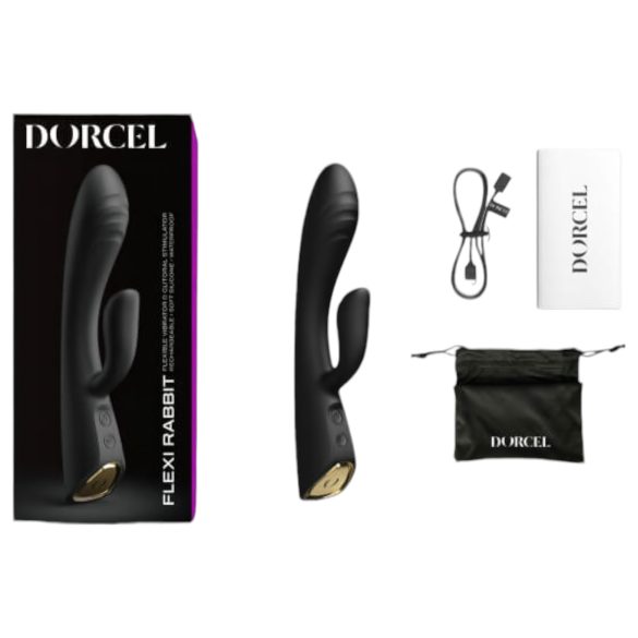 Dorcel Flexi Rabbit - vibrator încalzire cu braț clitoral (negru)