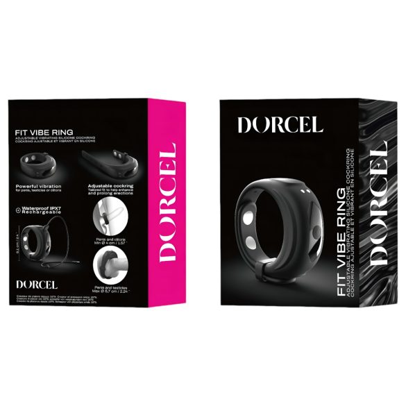 Dorcel - inel vibrator ajustabil pentru penis (negru)
