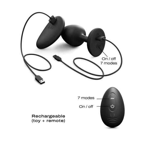 Dorcel - vibrație anală cu bile și telecomandă M - (negru)