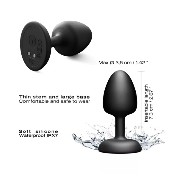 Dorcel - vibrație anală cu bile și telecomandă M - (negru)