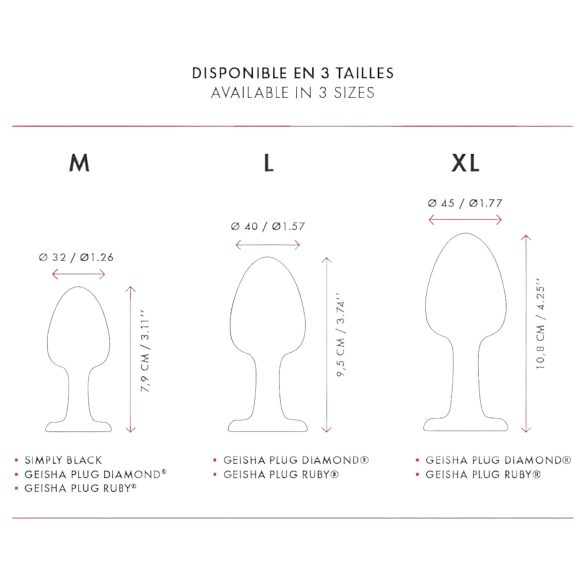 Dorcel Geisha Plug M - plug anal cu bile (negru)