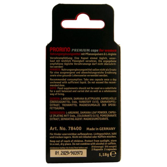 PRORINO - capsule potență pentru femei - supliment alimentar - 2 bucăți
