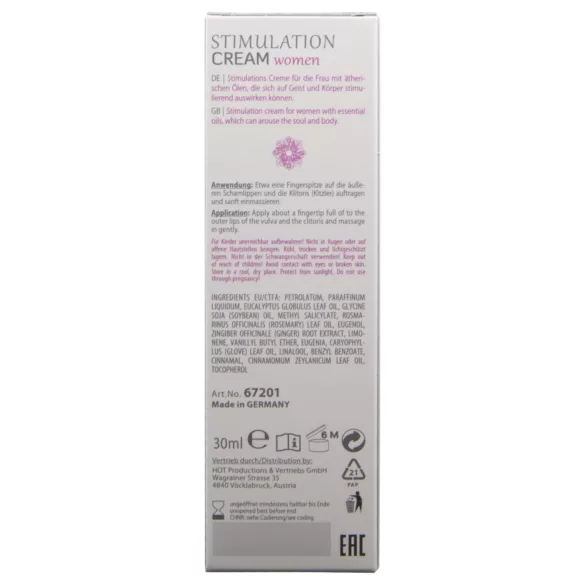 HOT Shiatsu Joyful - cremă stimulatoare pentru femei (30 ml)
