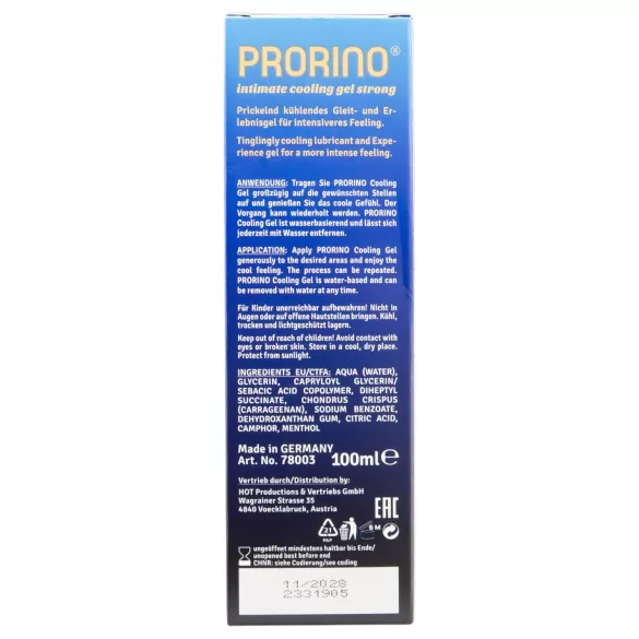 HOT Prorino - cremă intimă răcoritoare pentru bărbați - 100ml