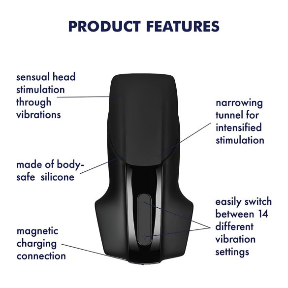 Satisfyer Men Vibration - vibrator pentru gland - reîncărcabil - negru