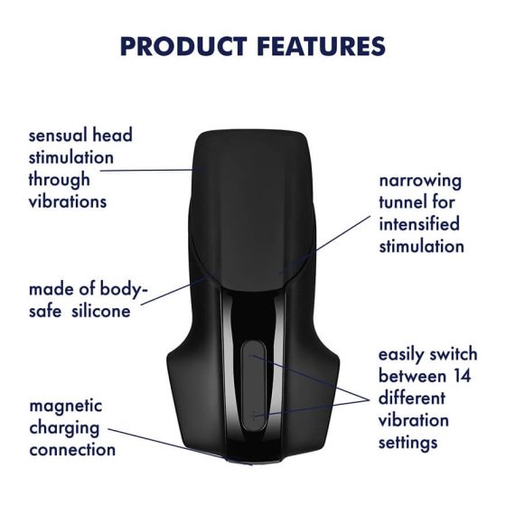 Satisfyer Men Vibration - vibrator pentru gland, cu baterie (negru)