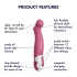 Satisfyer Petting Hippo - vibrator reîncărcabil, rezistent la apă (roz)