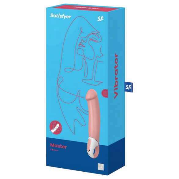 Satisfyer Master - vibrator rezistent la apă, reîncărcabil - culoare naturală