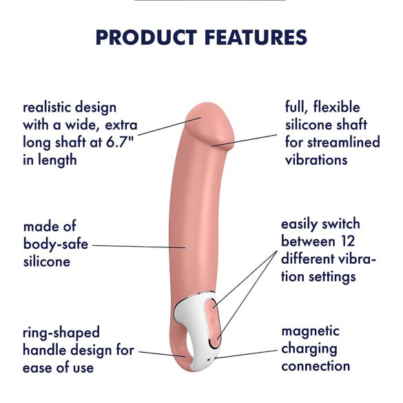 Satisfyer Master - vibrator rezistent la apă, reîncărcabil - culoare naturală
