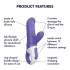 Satisfyer - vibrator cu braț pentru clitoris, rezistent la apă - albastru