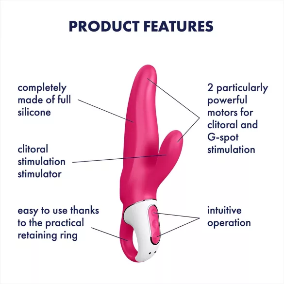 Satisfyer Mr. Rabbit - vibrator rezistent la apă cu braț pentru clitoris (roz)