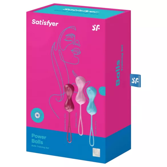 Satisfyer Power Balls - set bile vaginale cu bile mobile - 3 bucăți