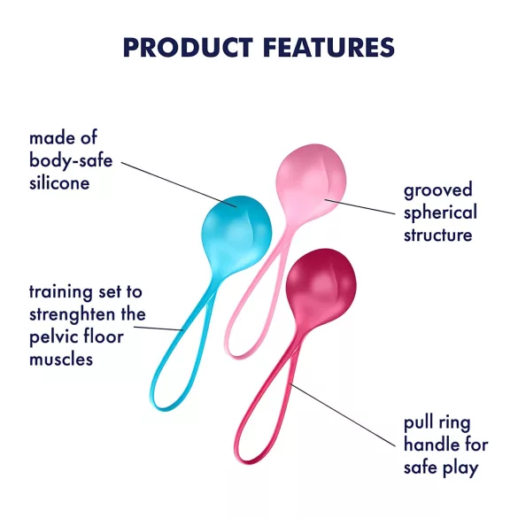 Satisfyer - set bile vaginale tonifiere mușchi pelvieni - 3 piese