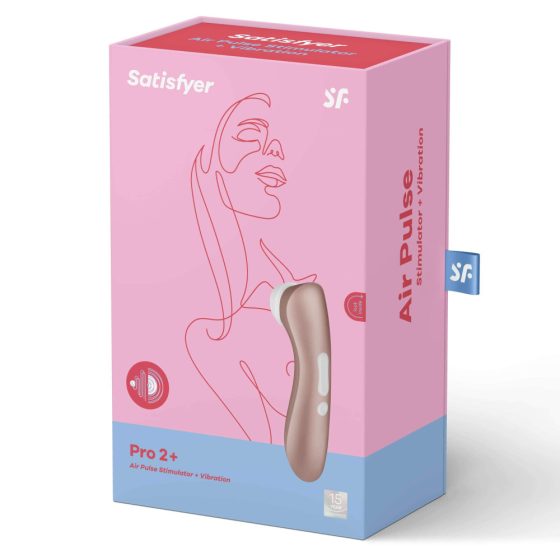Satisfyer Pro 2+ - Vibrator stimulator de clitoris cu baterie (maro)