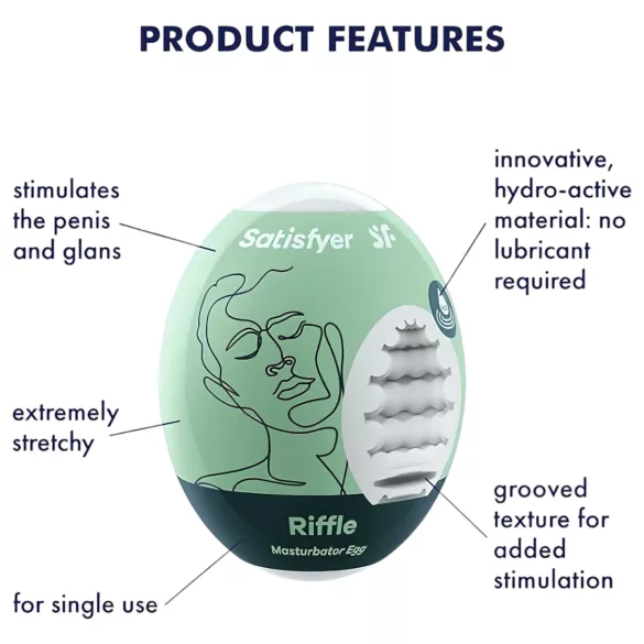 Satisfyer Egg Riffle - set masturbator tip ou pentru bărbați - 3 bucăți