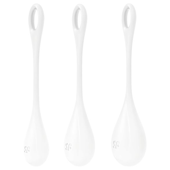 Satisfyer - set bile vaginale Kegel - 3 mărimi - alb