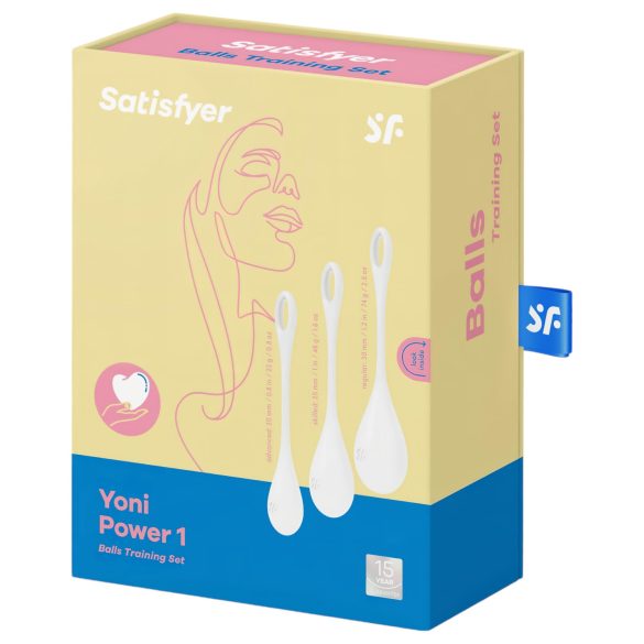Satisfyer - set bile vaginale Kegel - 3 mărimi - alb