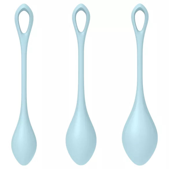 Satisfyer - set bile vaginale geisha - 3 piese - albastru