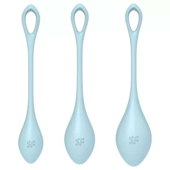 Satisfyer - set bile vaginale geisha - 3 piese - albastru