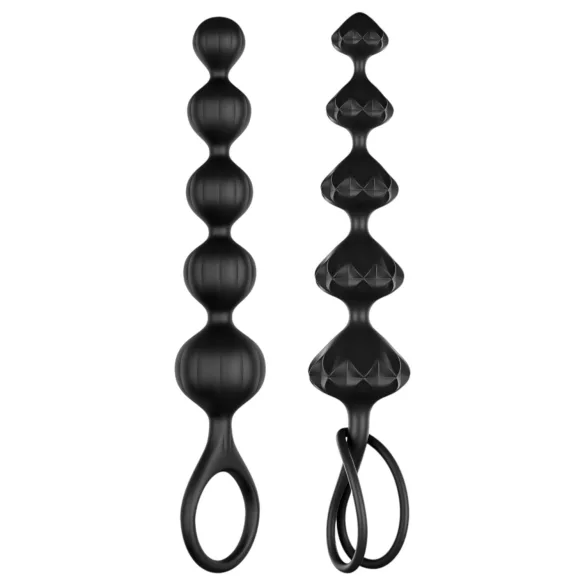 Satisfyer Love Beads - set dopuri anale cu bile - silicon negru