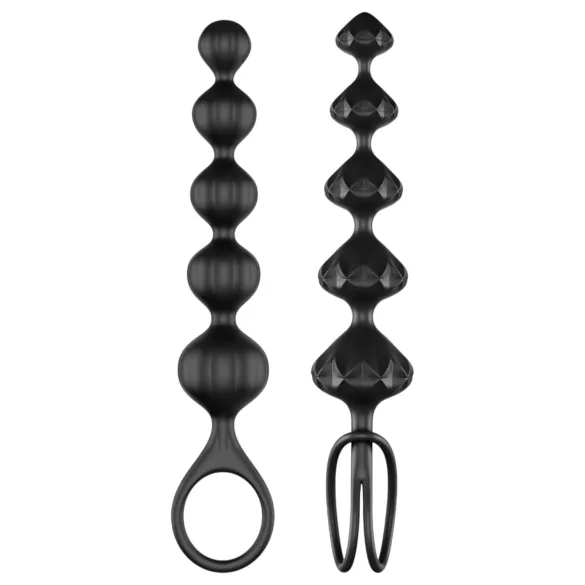 Satisfyer Love Beads - set dopuri anale cu bile - silicon negru