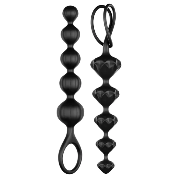 Satisfyer Love Beads - set dopuri anale cu bile - silicon negru
