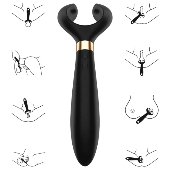 Satisfyer Endless Fun - vibrator pentru cupluri reîncărcabil, impermeabil, negru