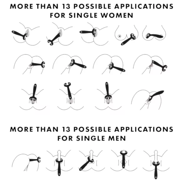 Satisfyer Endless Fun - vibrator pentru cupluri reîncărcabil, impermeabil, negru