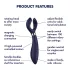 Satisfyer - vibrator pentru cuplu, rechargeabil, rezistent la apă, albastru